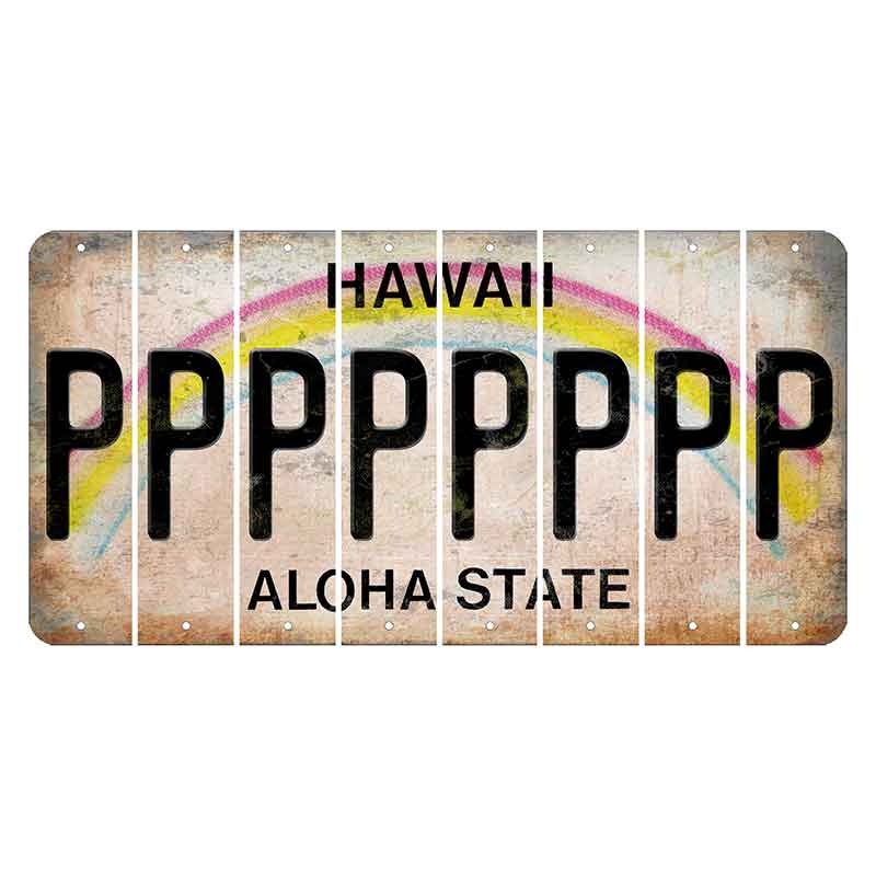 Hawaii Rainbow Cut License Plate Strips (Set of 8) P
