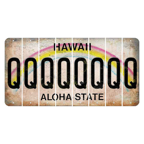 Hawaii Rainbow Cut License Plate Strips (Set of 8) Q