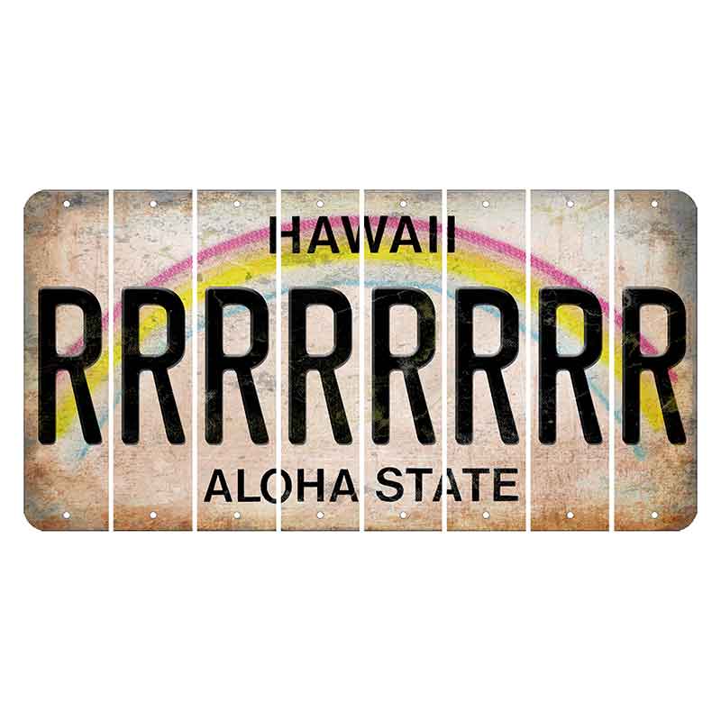 Hawaii Rainbow Cut License Plate Strips (Set of 8) R