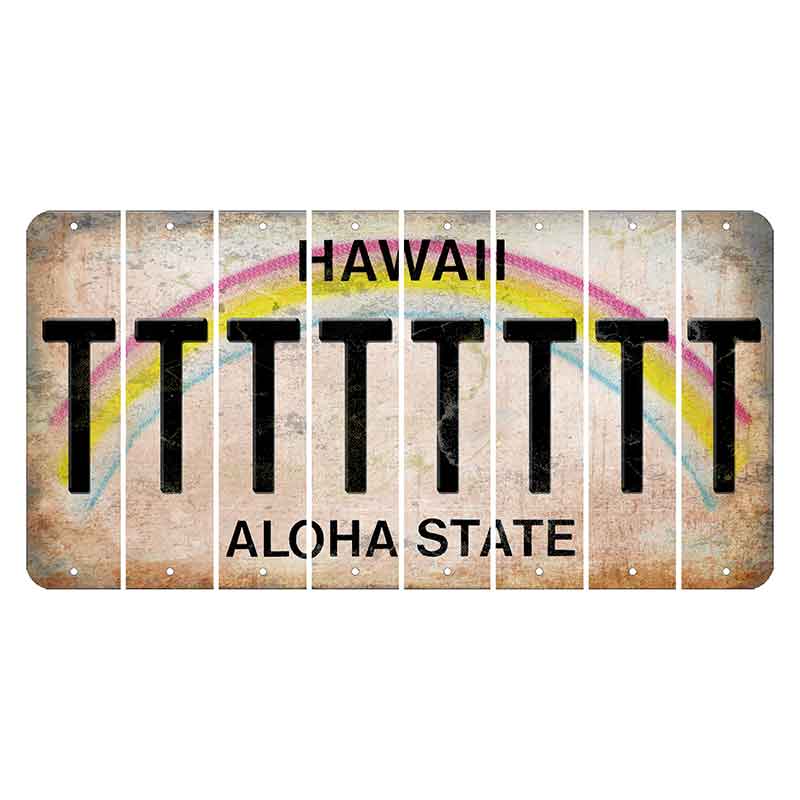 Hawaii Rainbow Cut License Plate Strips (Set of 8) T