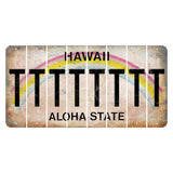 Hawaii Rainbow Cut License Plate Strips (Set of 8) T