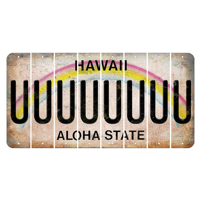 Hawaii Rainbow Cut License Plate Strips (Set of 8) U
