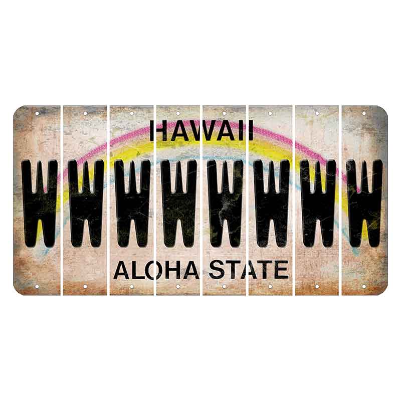 Hawaii Rainbow Cut License Plate Strips (Set of 8) W