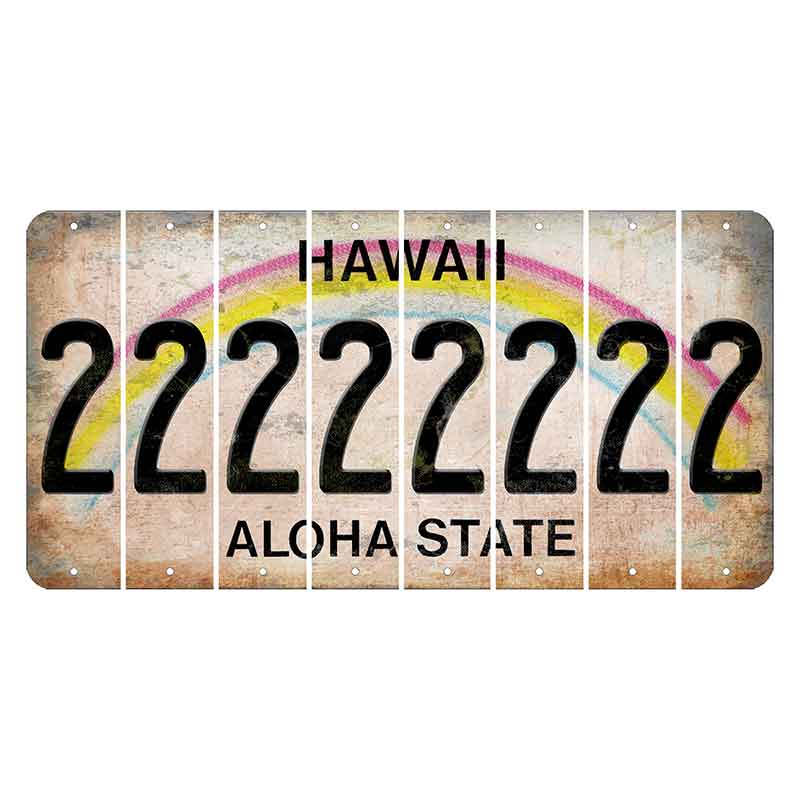 Hawaii Rainbow Cut License Plate Strips (Set of 8) 2