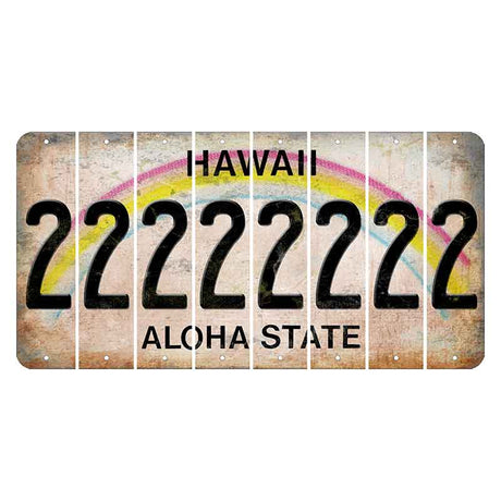 Hawaii Rainbow Cut License Plate Strips (Set of 8) 2