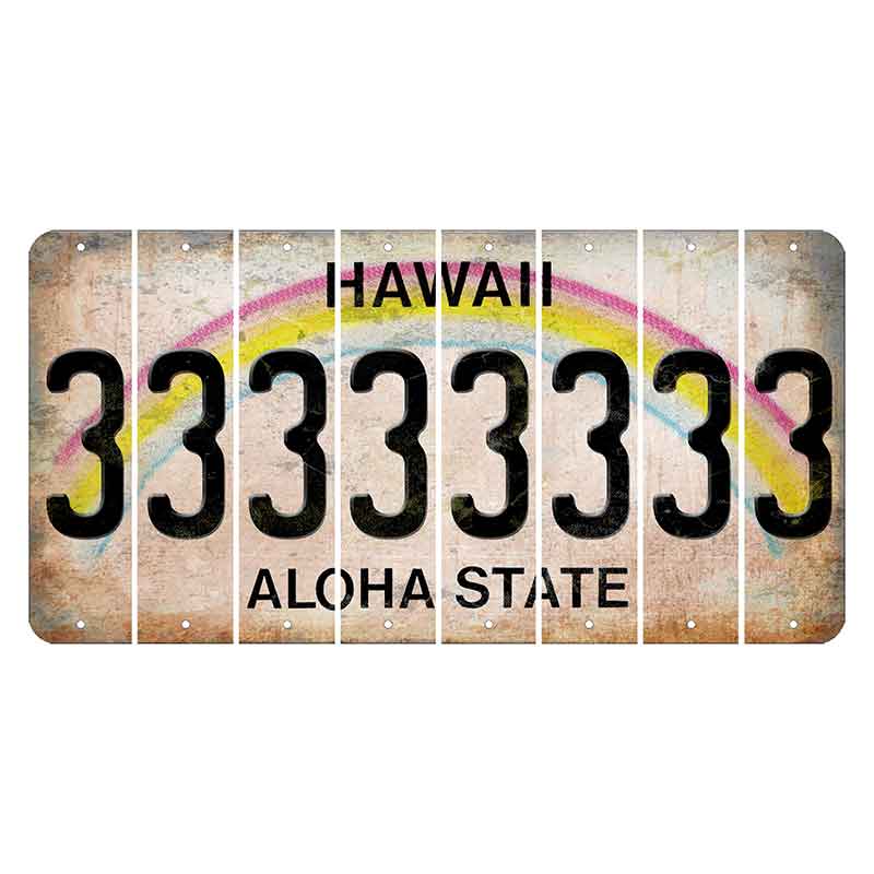 Hawaii Rainbow Cut License Plate Strips (Set of 8) 3