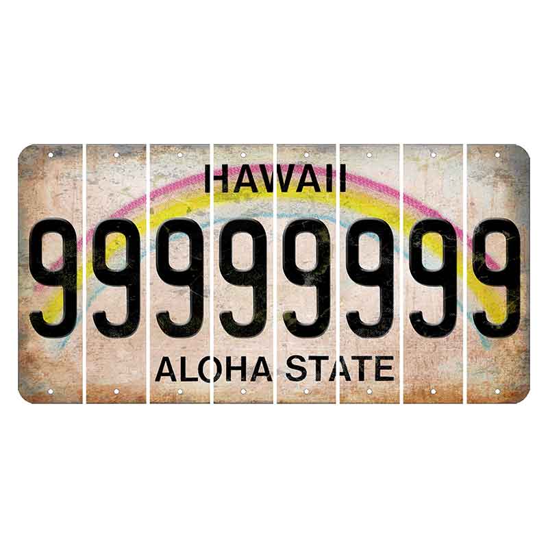 Hawaii Rainbow Cut License Plate Strips (Set of 8) 9