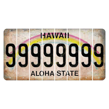 Hawaii Rainbow Cut License Plate Strips (Set of 8) 9