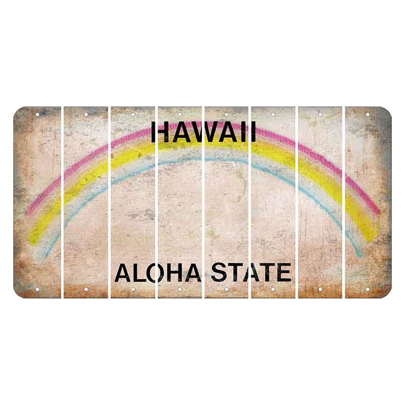 Hawaii Rainbow Cut License Plate Strips (Set of 8) Blank