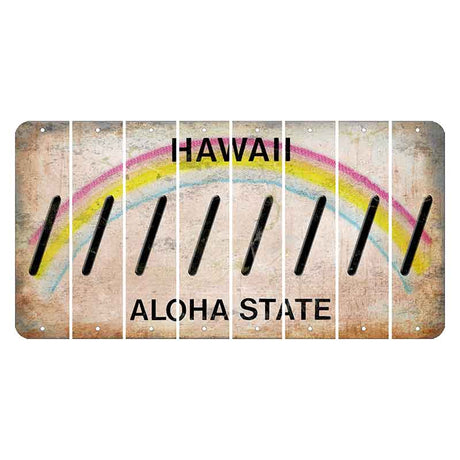 Hawaii Rainbow Cut License Plate Strips (Set of 8) Forward Slash