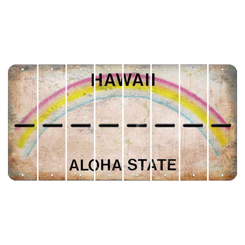 Hawaii Rainbow Cut License Plate Strips (Set of 8) Hyphen