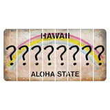 Hawaii Rainbow Cut License Plate Strips (Set of 8) Question Mark