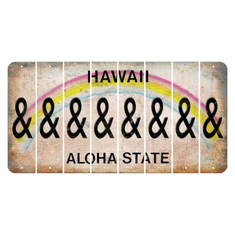 Hawaii Rainbow Cut License Plate Strips (Set of 8) And Sign