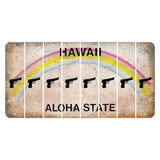 Hawaii Rainbow Cut License Plate Strips (Set of 8) Handgun