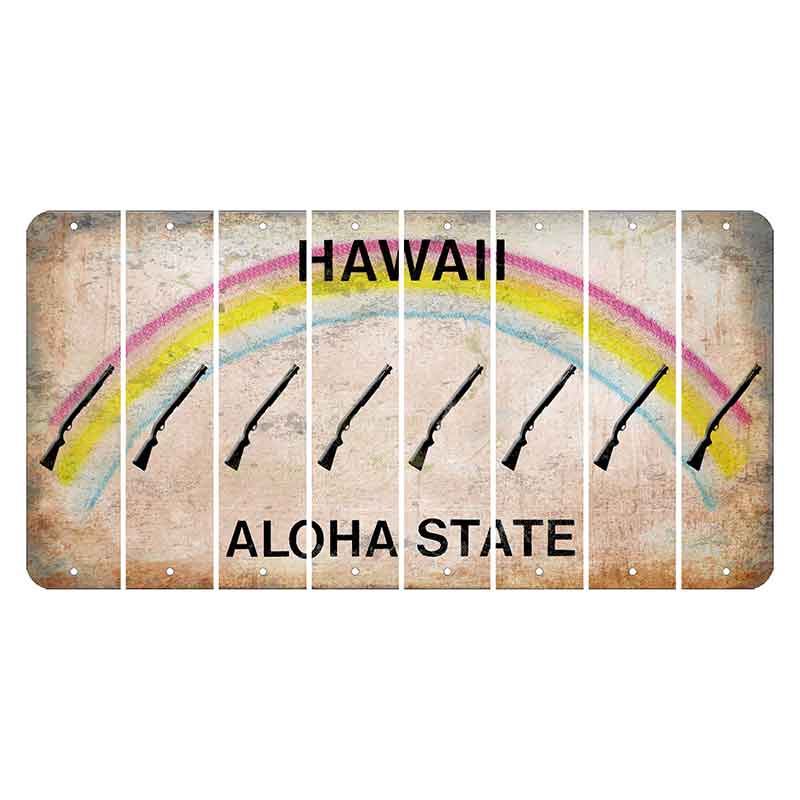 Hawaii Rainbow Cut License Plate Strips (Set of 8) Shamrock