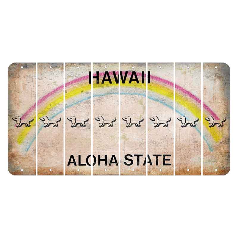 Hawaii Rainbow Cut License Plate Strips (Set of 8) Dog