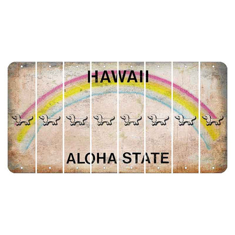 Hawaii Rainbow Cut License Plate Strips (Set of 8) Dog