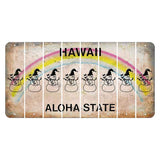 Hawaii Rainbow Cut License Plate Strips (Set of 8) Snowboarder