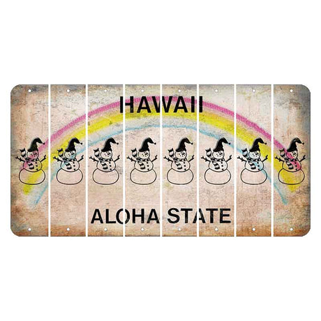 Hawaii Rainbow Cut License Plate Strips (Set of 8) Snowboarder