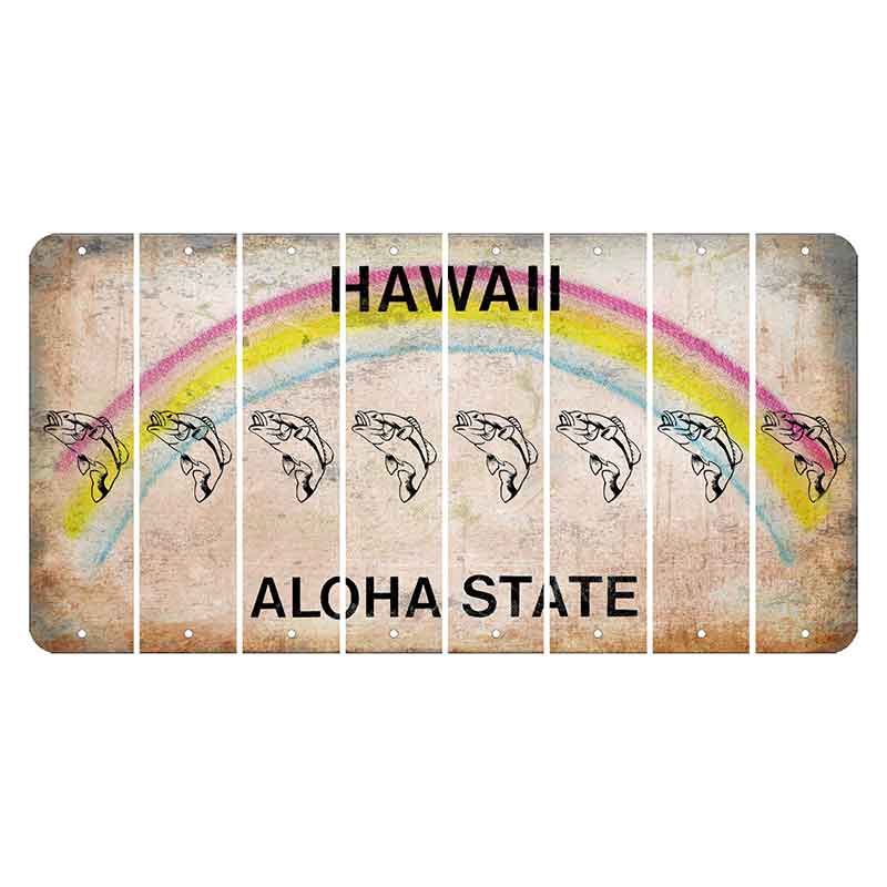 Hawaii Rainbow Cut License Plate Strips (Set of 8) Fish