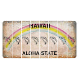 Hawaii Rainbow Cut License Plate Strips (Set of 8) Fish