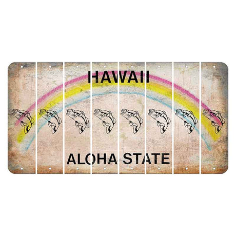 Hawaii Rainbow Cut License Plate Strips (Set of 8) Fish