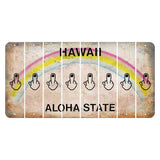 Hawaii Rainbow Cut License Plate Strips (Set of 8) Middle Finger