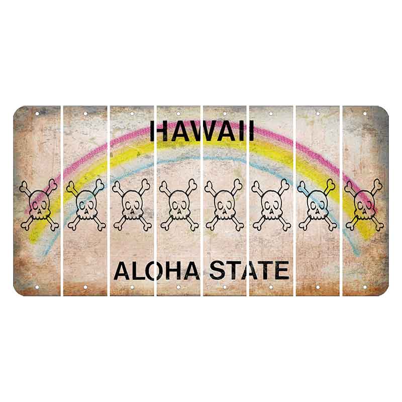 Hawaii Rainbow Cut License Plate Strips (Set of 8) Skier