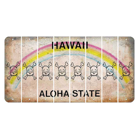 Hawaii Rainbow Cut License Plate Strips (Set of 8) Skier