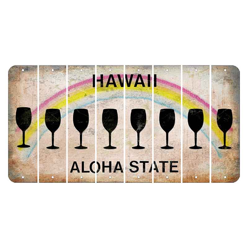 Hawaii Rainbow Cut License Plate Strips (Set of 8) Whale