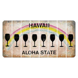 Hawaii Rainbow Cut License Plate Strips (Set of 8) Whale