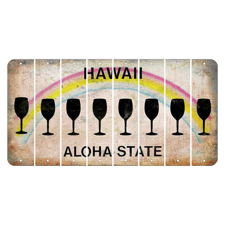 Hawaii Rainbow Cut License Plate Strips (Set of 8) Whale