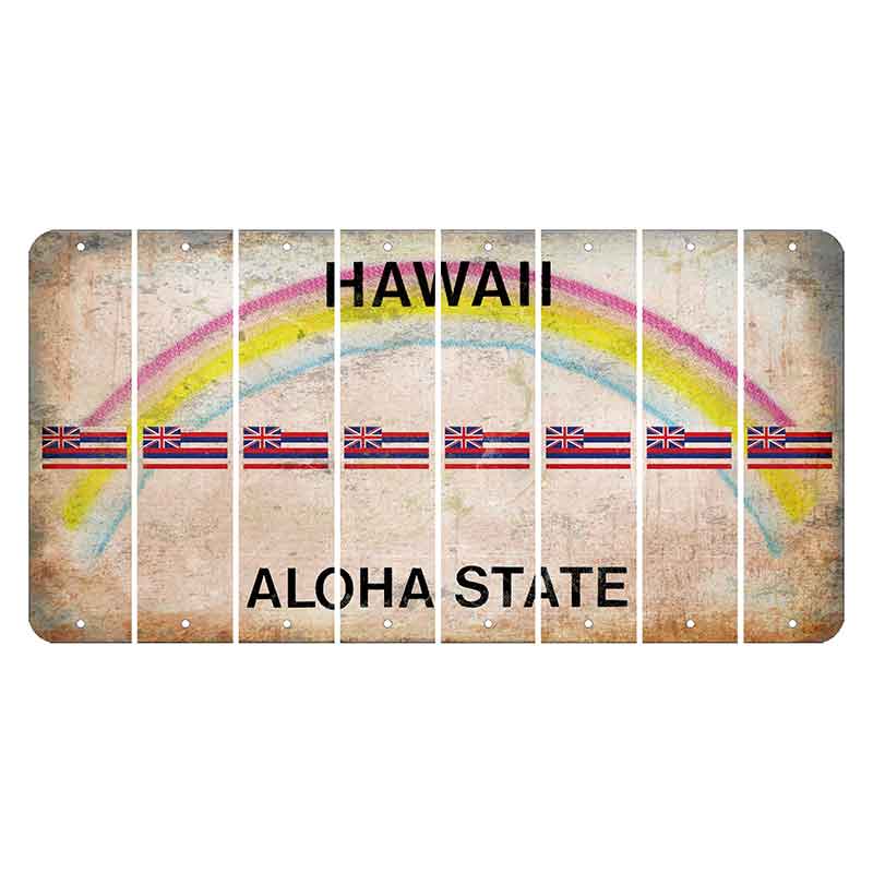 Hawaii Rainbow Cut License Plate Strips (Set of 8) Star Fish