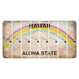Hawaii Rainbow Cut License Plate Strips (Set of 8) State Flag