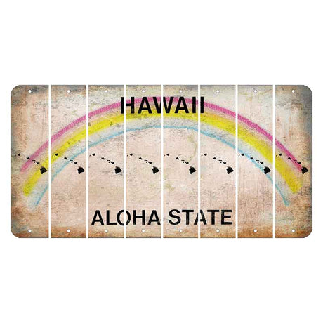 Hawaii Rainbow Cut License Plate Strips (Set of 8) State Flag