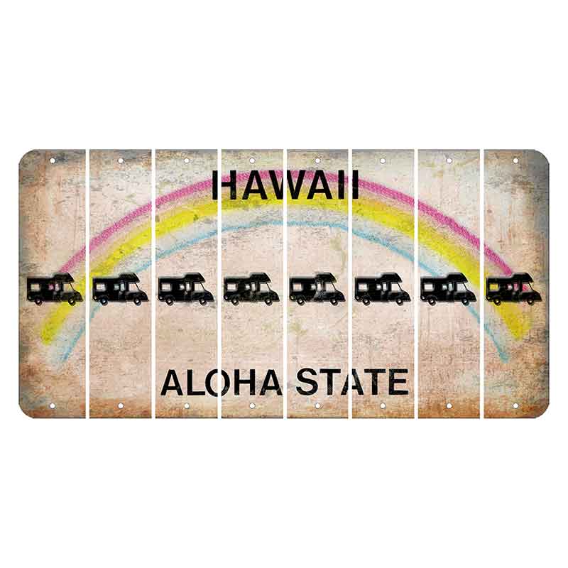 Hawaii Rainbow Cut License Plate Strips (Set of 8) Camper