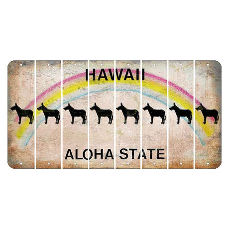 Hawaii Rainbow Cut License Plate Strips (Set of 8) Donkey