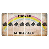 Hawaii Rainbow Cut License Plate Strips (Set of 8) Seahorse