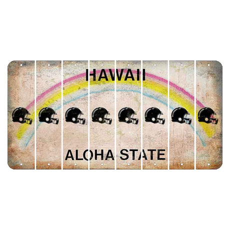 Hawaii Rainbow Cut License Plate Strips (Set of 8) Football Helmet