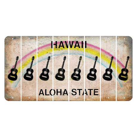 Hawaii Rainbow Cut License Plate Strips (Set of 8) Guitar