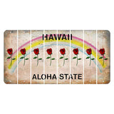 Hawaii Rainbow Cut License Plate Strips (Set of 8) Radioactive
