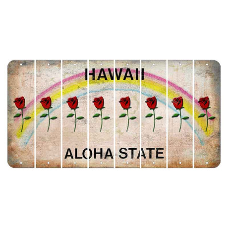 Hawaii Rainbow Cut License Plate Strips (Set of 8) Radioactive
