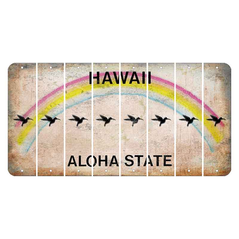 Hawaii Rainbow Cut License Plate Strips (Set of 8) Hummingbird