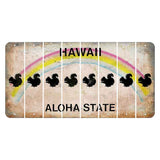 Hawaii Rainbow Cut License Plate Strips (Set of 8) Spider