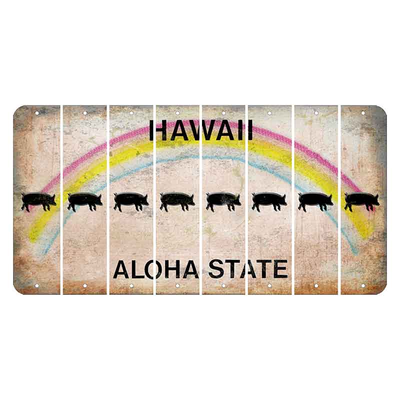 Hawaii Rainbow Cut License Plate Strips (Set of 8) Pickleball