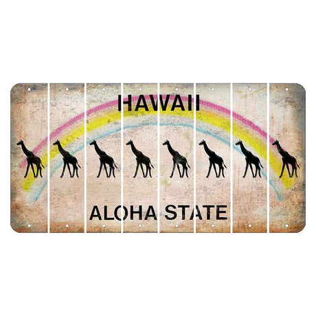 Hawaii Rainbow Cut License Plate Strips (Set of 8) Giraffe