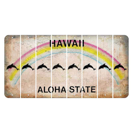 Hawaii Rainbow Cut License Plate Strips (Set of 8) Dolphin
