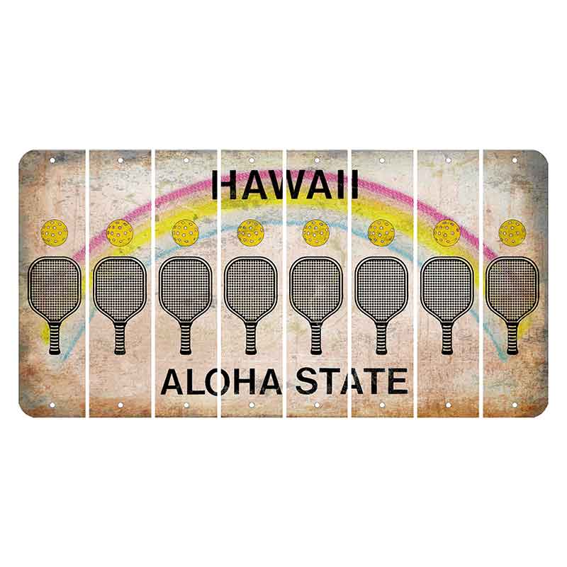 Hawaii Rainbow Cut License Plate Strips (Set of 8) Peach
