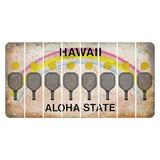 Hawaii Rainbow Cut License Plate Strips (Set of 8) Peach