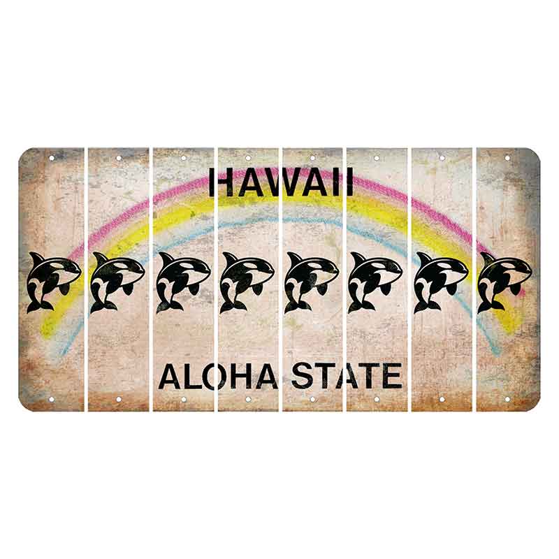 Hawaii Rainbow Cut License Plate Strips (Set of 8) Volleyball